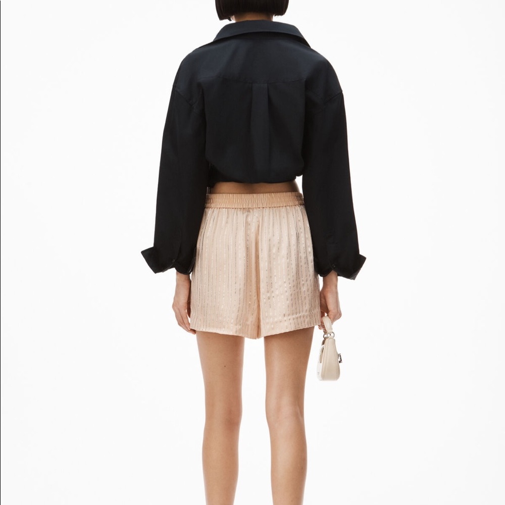 Alexander Wang Top Cross Drape Cotton Crop Shirt 6 NWT - Picture 3 of 11